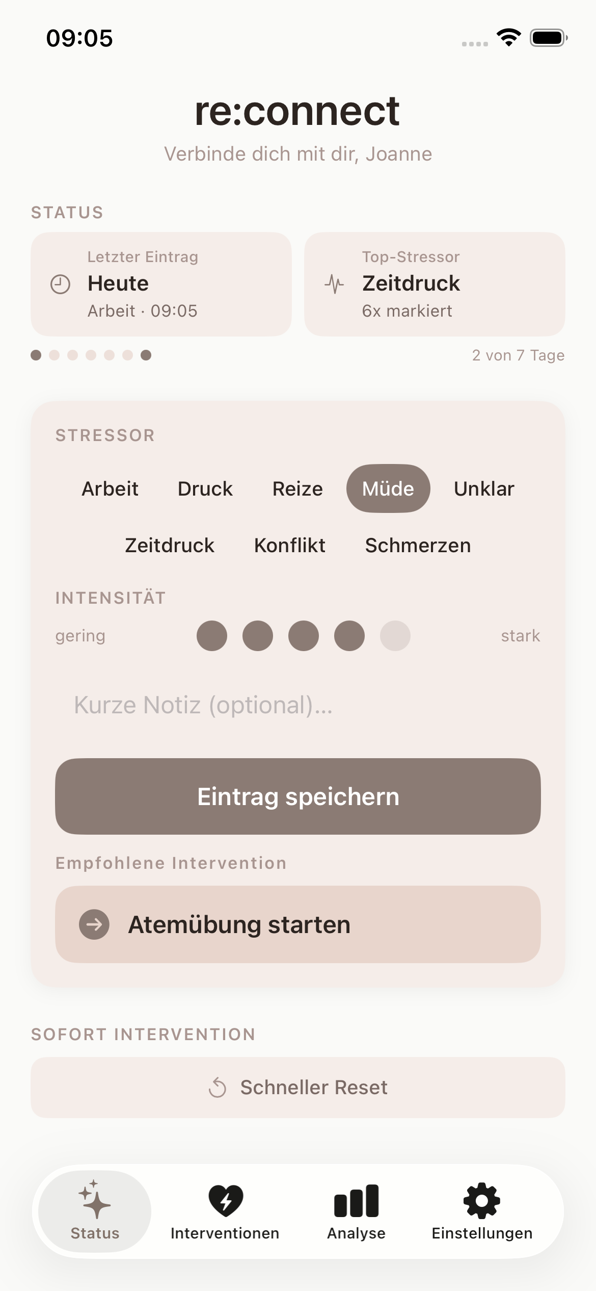 re:connect App Screenshot